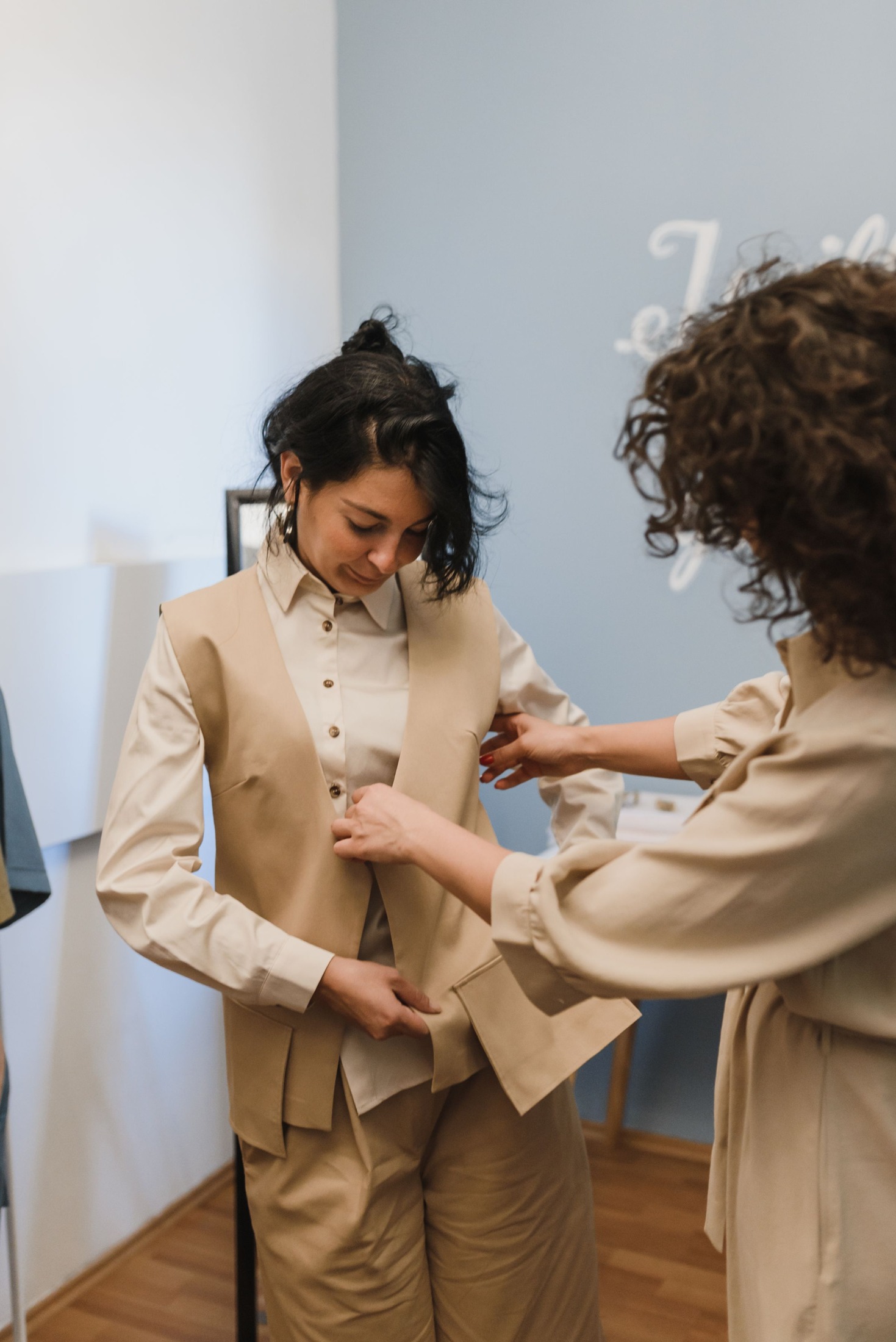 A Tailored Vest Over a Blouse: Space for Sleeves, Collars, and Movement